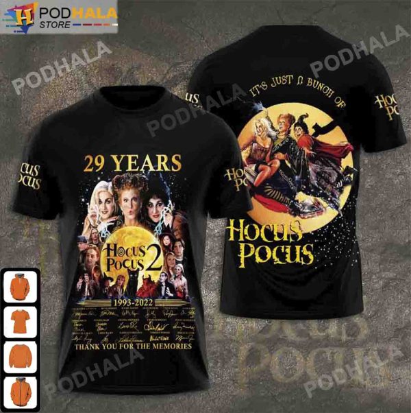 29 Years Hocus Pocus 2 Thank You For The Memories Signatures 3D Hoodie Halloween Gifts