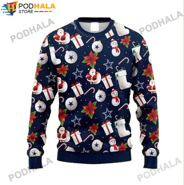 Dallas Cowboys Sweater Santa Claus Xmas Gifts Ugly Christmas Sweater