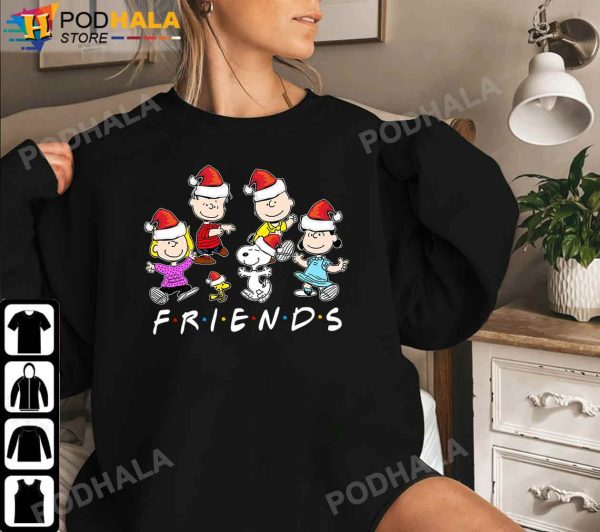 Friends Peanuts Christmas Characters Charlie Brown Snoopy Christmas Shirt