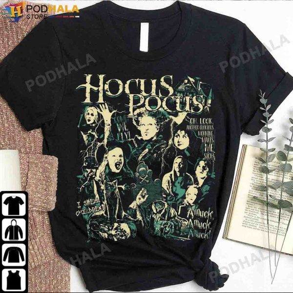 Funny Witch Scary Horror Movie Hocus Pocus Halloween Costumes T-Shirt