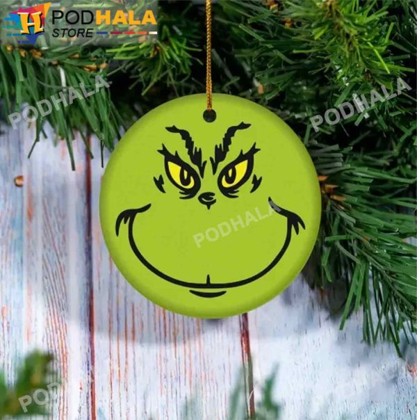 Grinch Christmas Ornaments, The Grinch Face Funny Xmas Gifts