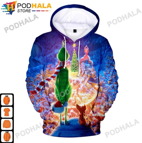 Grinch Christmas Village 3D Hoodie AOP Grinch Gifts