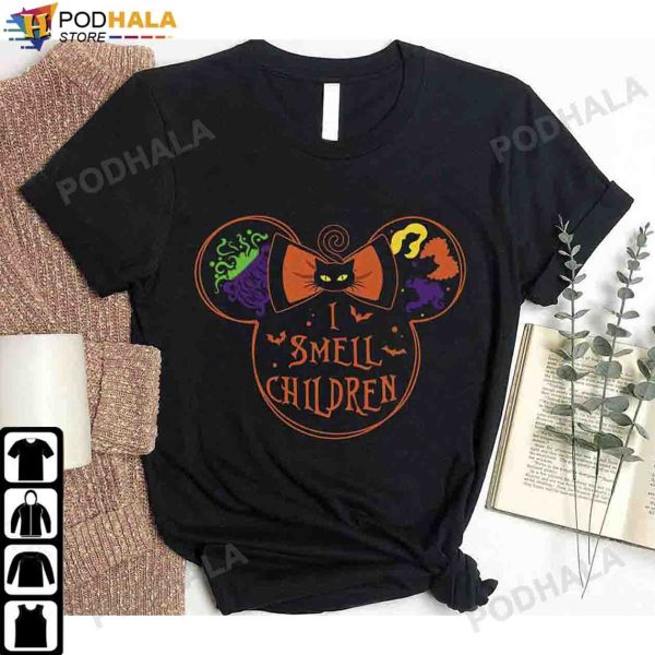 I Smell Children Mickey Minnie Mouse Ears T-Shirt Hocus Pocus Costumes Halloween