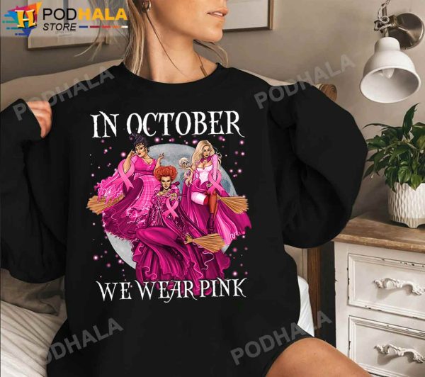 In October We Wear Pink Hocus Pocus Breast Cancer T-Shirt