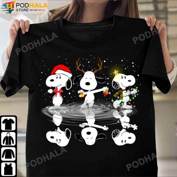 Santa Snoopy Christmas Shirt Reflection In The Water, Funny Christmas Gifts