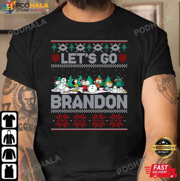 Snoopy Christmas Shirt, Let’s Go Brandon Snoopy Ugly Christmas