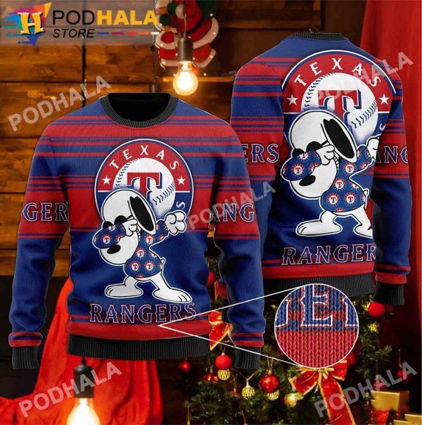Texas Rangers MLB Snoopy Lover Xmas Gifts Ugly Christmas Sweater