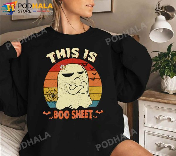 Vintage This Is Boo Ghost Sheet Halloween Costume T-Shirt, Halloween Gifts