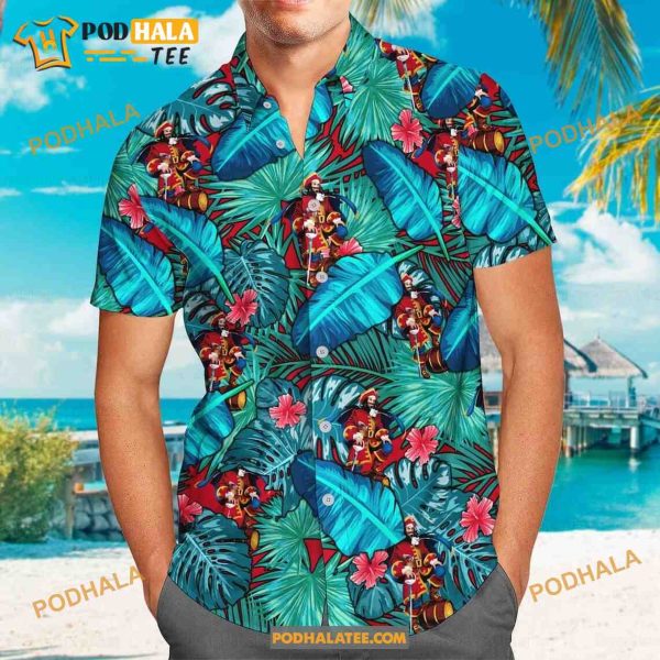 Captain Morgan Hawaiian Shirt, Tropical Leaves Pattern Gift For Him And Her, Aloha Shirt