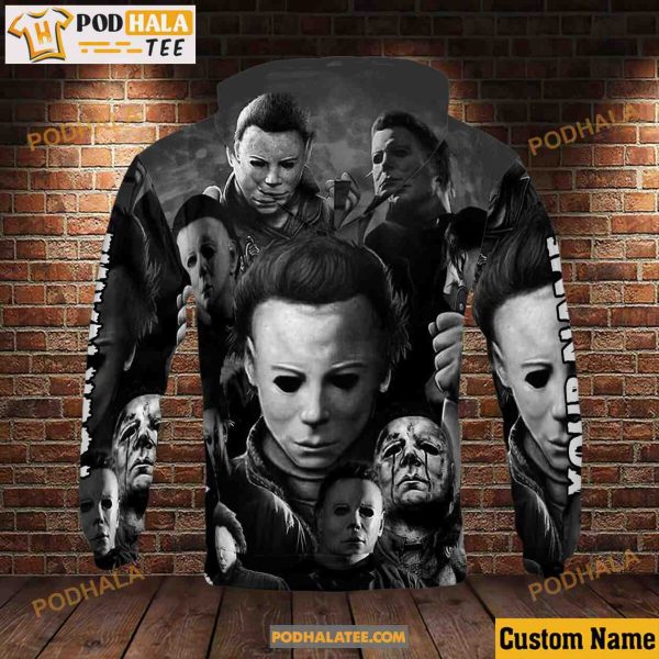 Custom Name Halloween Myers 3D Hoodie, Michael Myers Merch For Women Men