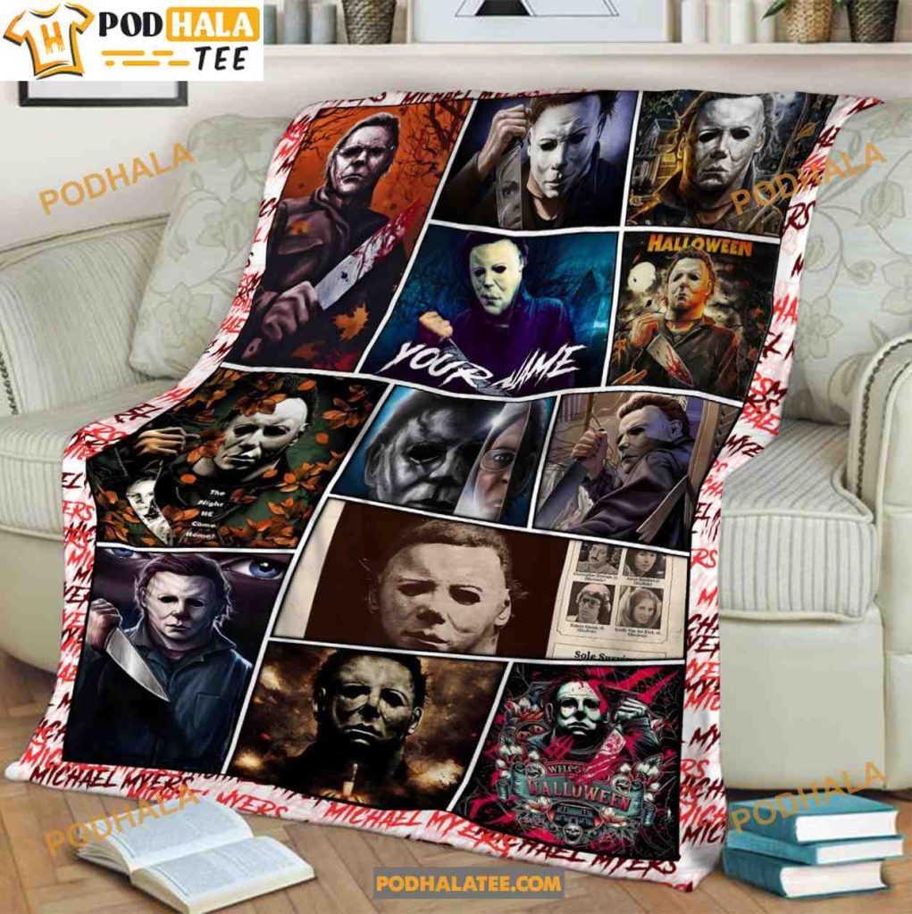 Custom Name Horror Movie Character Michael Myers Blanket, Halloween ...