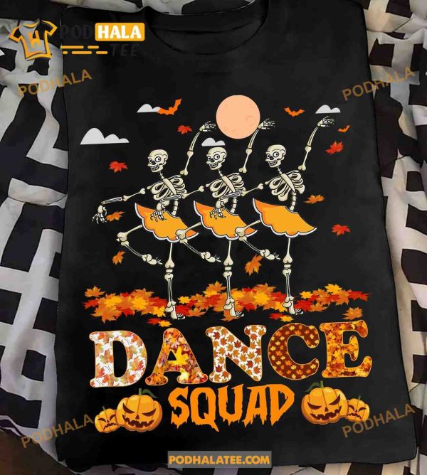 Dance Squad Skull Dancing Squad Halloween Skull Shirt
