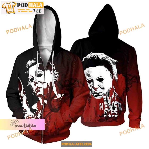 Halloween Killer Michael Myers Hoodie 3D, Halloween Gifts For Adults
