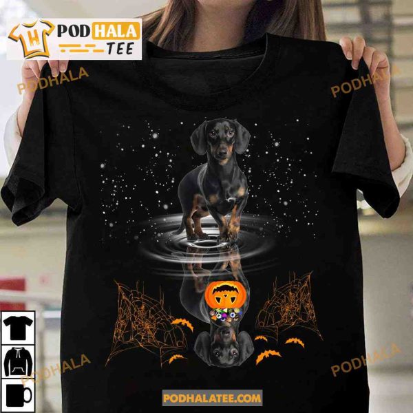 Halloween Trick Or Treat Dachshund And Devil Pumpkin Gift For Halloween Day Shirt