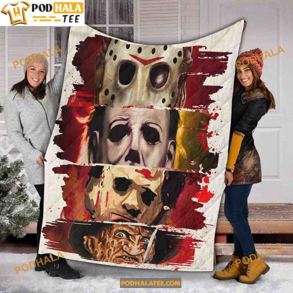 Horror Halloween Movie Michael Myers Blanket, Horror Characters Quilt