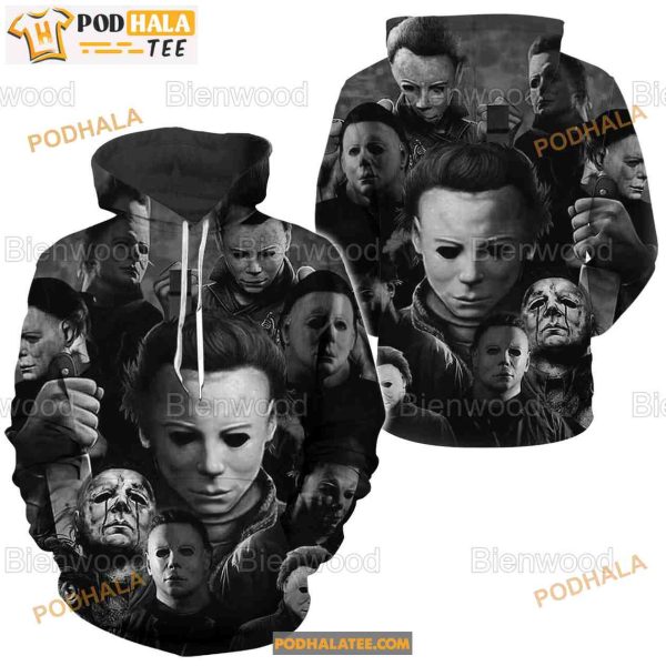 Michael Myers Scary Face Halloween 3D Hoodie, Michael Myers Gifts For Women Men