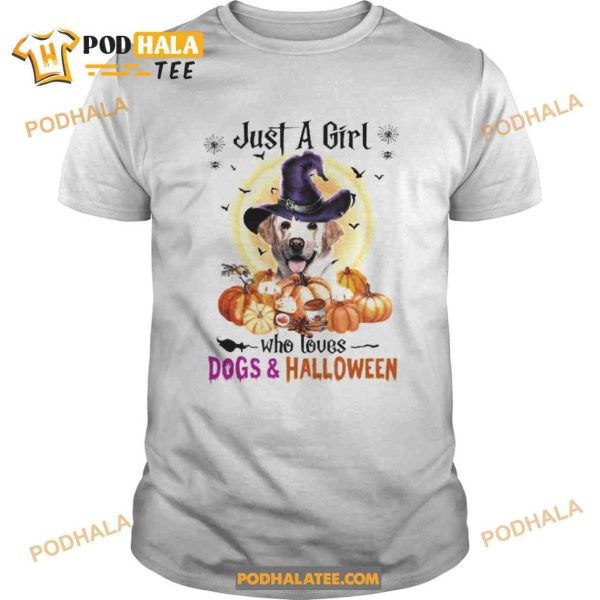 Yellow Labrador Just A Girl Who Loves Dogs And Cute Halloween Shirt