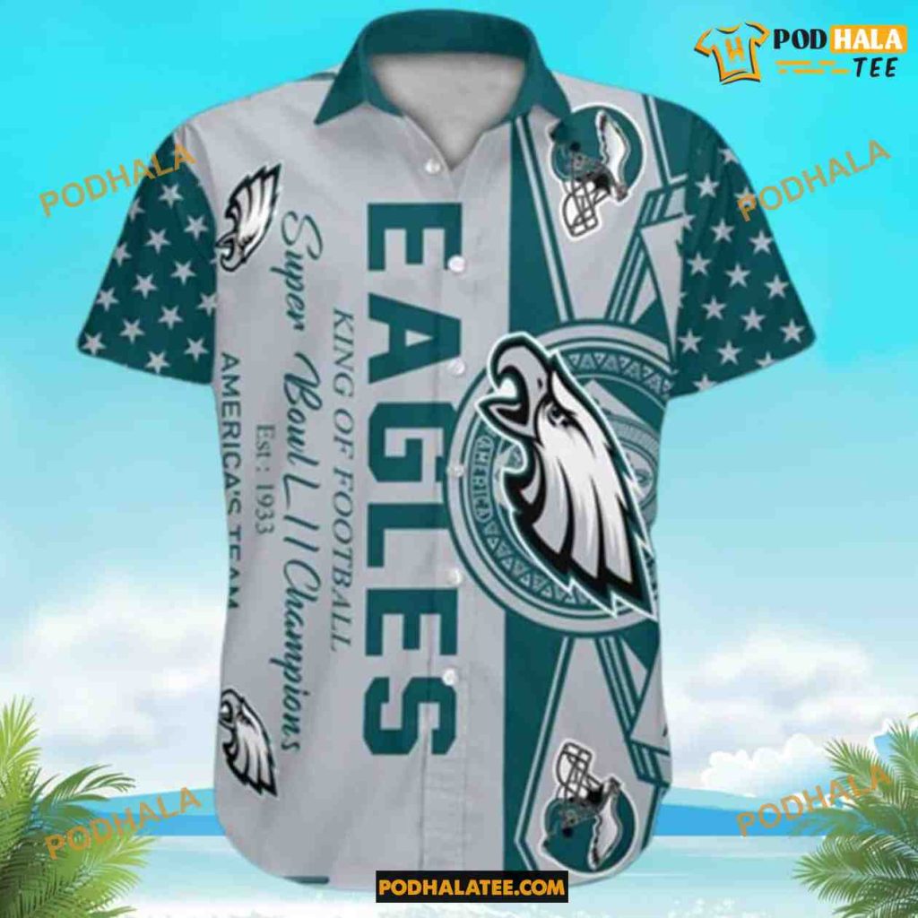 NFL Philadelphia Eagles King Of Football Hawaiian Shirt, Eagles Gifts For Him