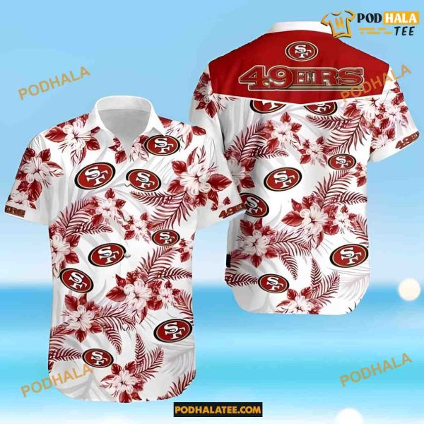 NFL San Francisco 49ers Hawaiian Shirt Tropical Flower Pattern Beach Lovers, 49ers Gifts