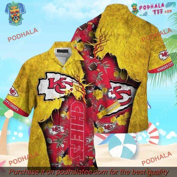 Beach Trip Gift Chiefs Hawaiian Shirt, Kansas City Chiefs Clothing