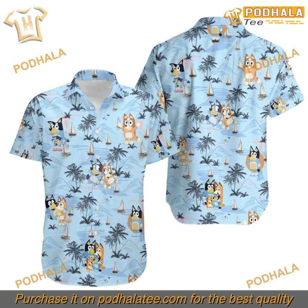 BlueyDad Hawaiian Shirt, Bingo Beach Style for Bluey Fans