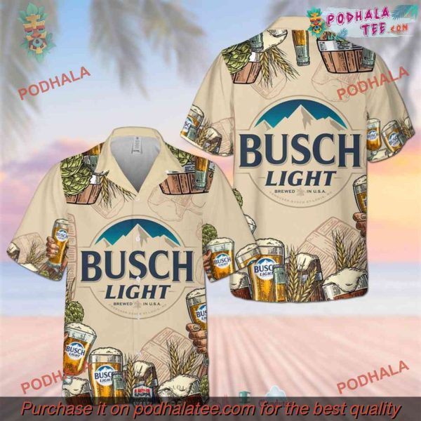 Busch Light Big Logo Hawaiian Shirt, Bold Beer Fashion