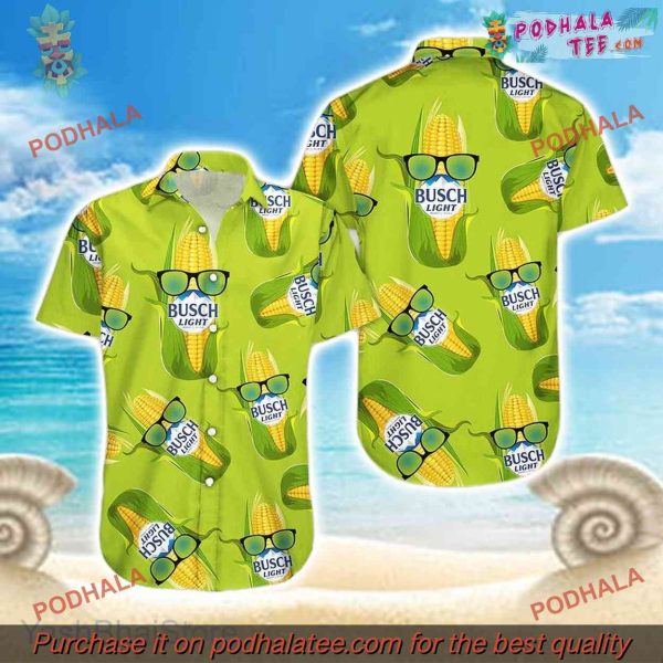 Busch Light Corn Design Hawaiian Shirt, Beer Theme Button Up