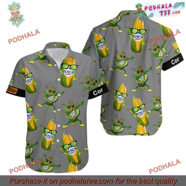 Busch Light Corn Star Funny Hawaiian Shirt, Unisex Style
