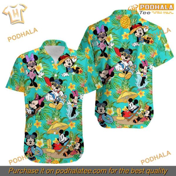 Classic Mickey Disney Hawaiian Shirt, Theme Park Aloha Shirt, Casual Wear