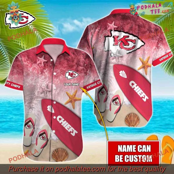 Custom Name Chiefs Hawaiian Shirt, Personalized KC Chiefs Gear