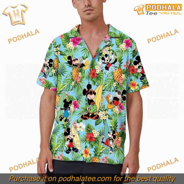 Cute Disney Beach Mickey Hawaii Tropical Shirt, Disney Gifts for Adults