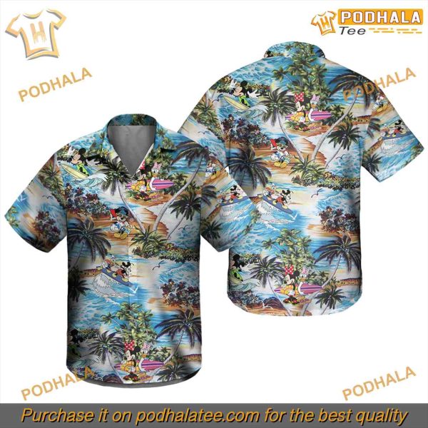 Disney Mickey Mouse Hawaiian Shirt, Ideal for Summer Disney Trips