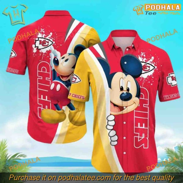 Disney Mickey Mouse Kansas City Chiefs Hawaiian Shirt, Football Fan Favorite