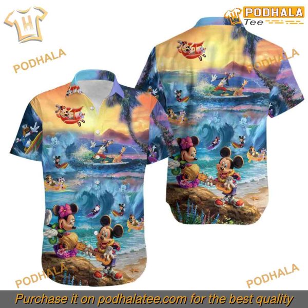Disney Palm Mickey Hawaiian Shirt, Adult Disney Gifts