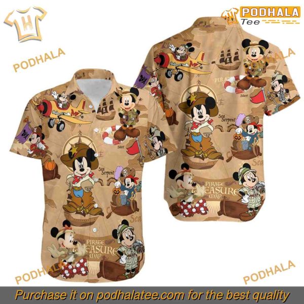 Disney Pirates Mickey Treasure Map Shirt, Unique Disney Gifts for Adults