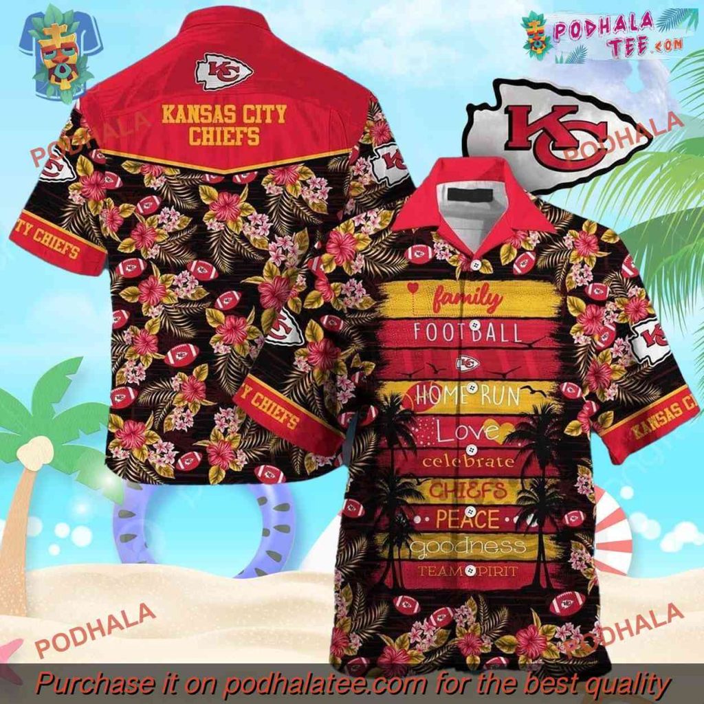 Family Football Homerun Chiefs Hawaiian Shirt, KC Chiefs Gifts