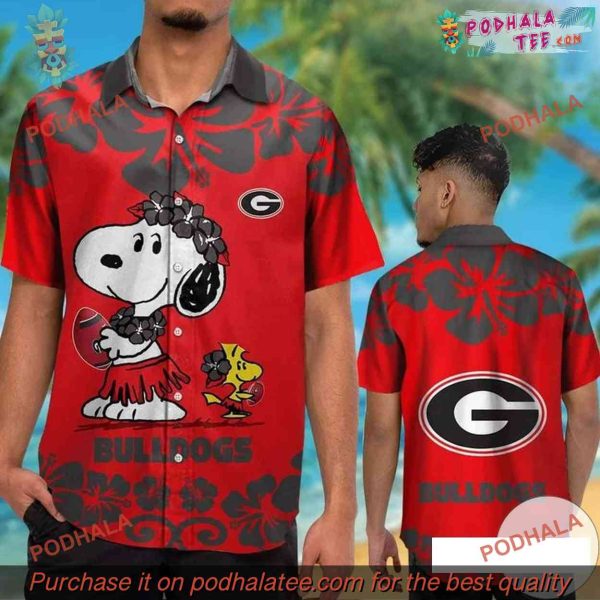 Georgia Bulldogs UGA Snoopy Hawaiian Shirt, Collegiate Style Gift