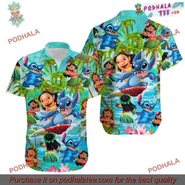 Lilo Stitch Aloha Shirt Summer, Disney Hawaiian Shirt, Beach Vibes