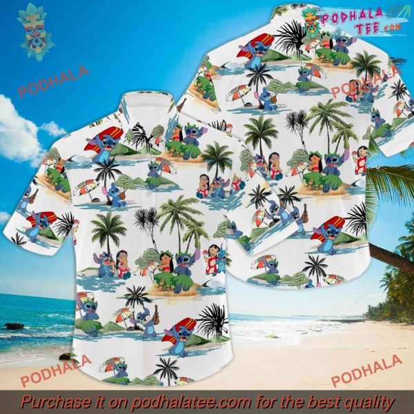 Lilo and Stitch Aloha Shirt, Hawaiian Shirt Beachwear, Disney Charm