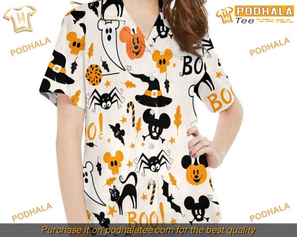 Mickey Boo Ghost Pumpkin Hawaiian Shirt, Disney Halloween Party Wear