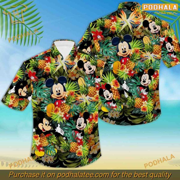 Mickey Mouse Pineapple Fruit Tropical Hawaiian Shirt, Disney Summer Aloha