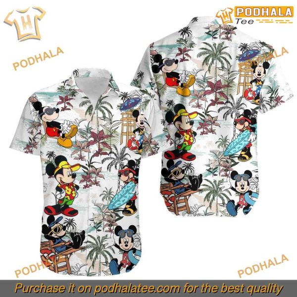 Mickey Mouse Summer Hawaiian Shirt, Disney Gifts For Adults, Mens Disney Shirt