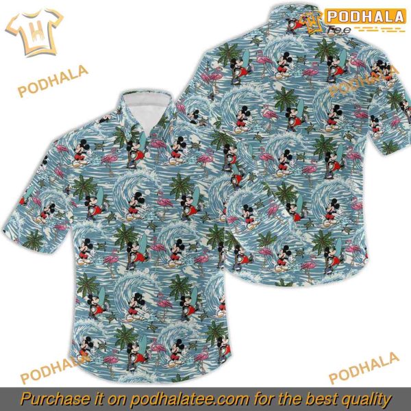 Mickey Mouse Surfing, Tropical Beach Shirt, Disney Gifts For Women, Aloha Style