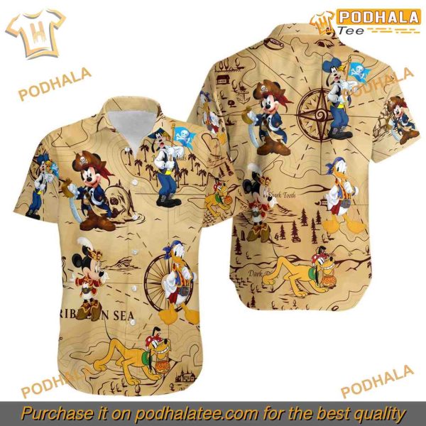Mickey Pirate Hawaiian Shirt, Disney Adventure Style, Unique Gift for Disney Fans