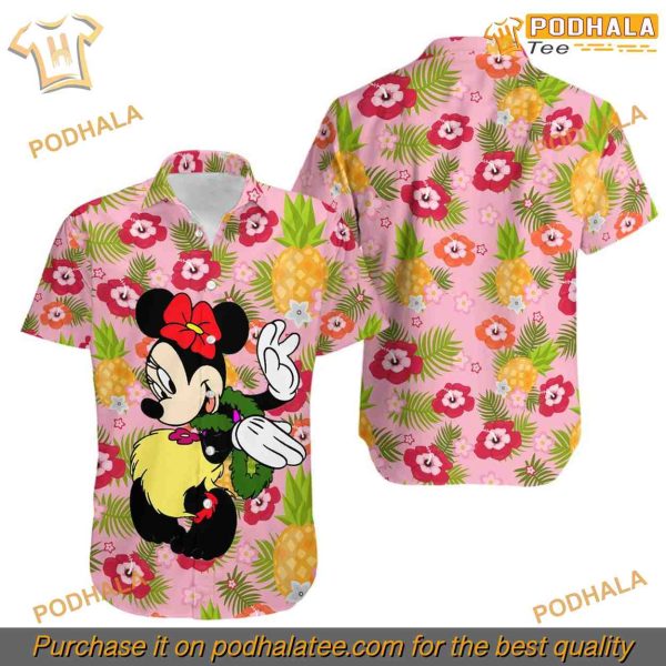 Minnie Mouse Hawaiian Aloha Shirt, Minnie Lovers Apparel, Disney Couple Style