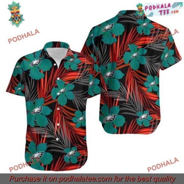 NFL Philadelphia Eagles Green Flower Hawaiian Shirt, Beach Chic