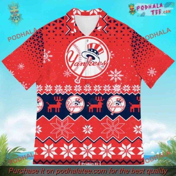 New York Yankees Hawaiian Shirt, Christmas Baseball Fan Present