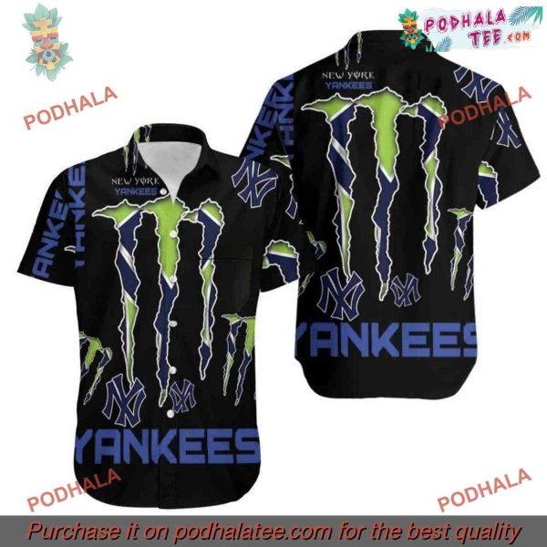 New York Yankees Hawaiian Shirt, Monster Logo Beachwear