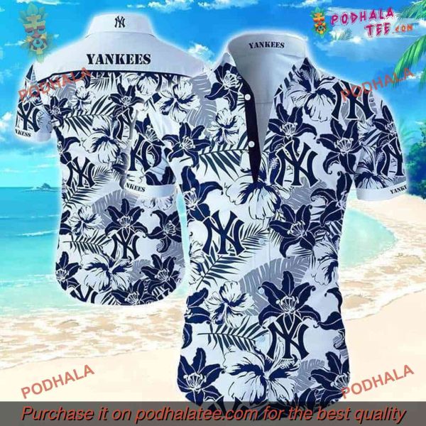 New York Yankees Hawaiian Shirt, Tropical Summer Beach Yankees Gift
