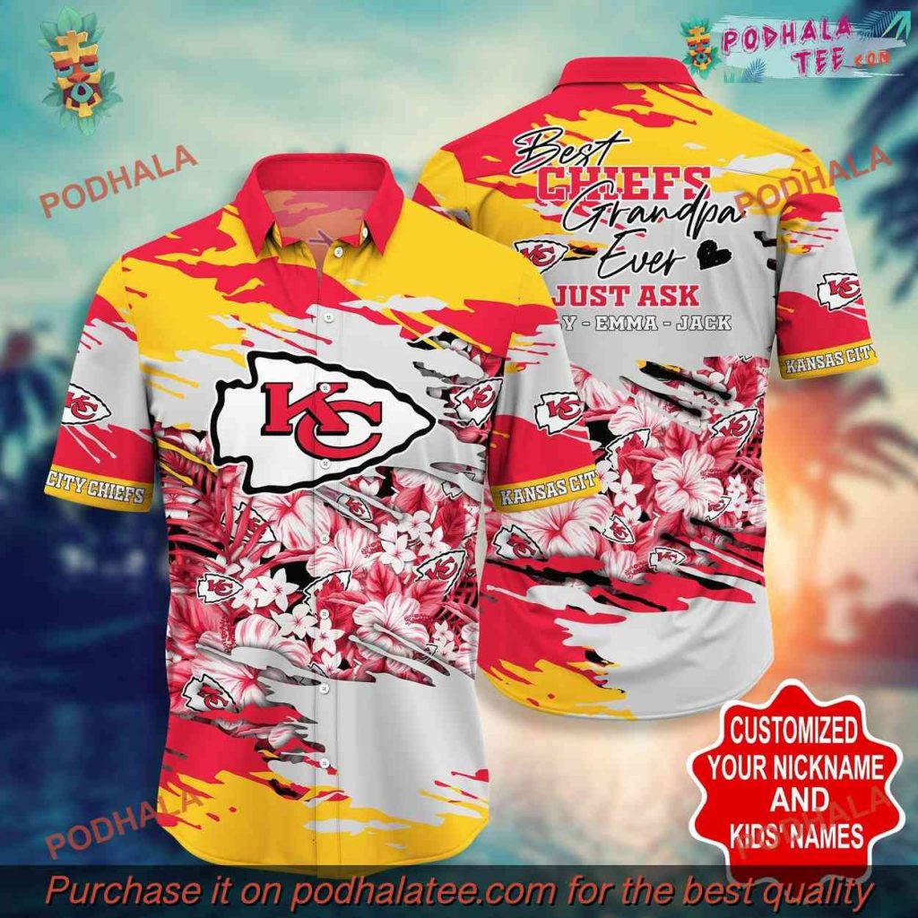 Personalized Hawaii Chiefs Shirt, Custom KC Chiefs Fan Gear